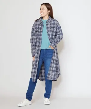 SURF??Palms Bleached Check Shirt Dress