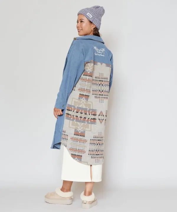 SURF??Palms Corduroy Shirt Dress