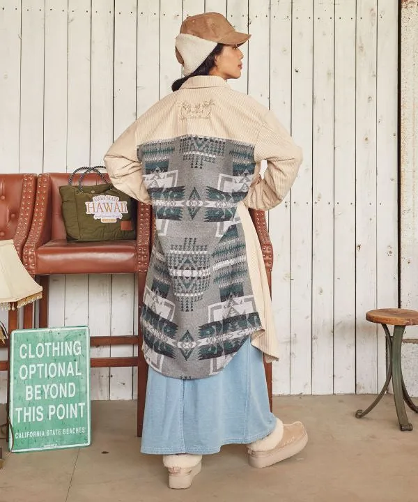 SURF??Palms Corduroy Shirt Dress