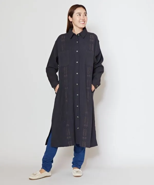 SURF??Palms Cotton Shirt Dress