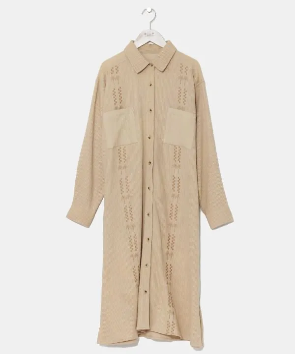 SURF??Palms Cotton Shirt Dress