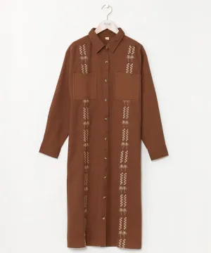 SURF??Palms Cotton Shirt Dress