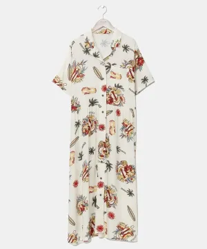 SURF??Palms Rayon Shirt Dress