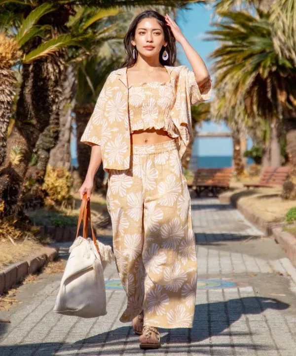 SURF??Palms Retro Floral Camisole Top and Pants Set