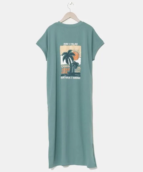 SURF??Palms Retro Like Graphic T-Shirt Dress