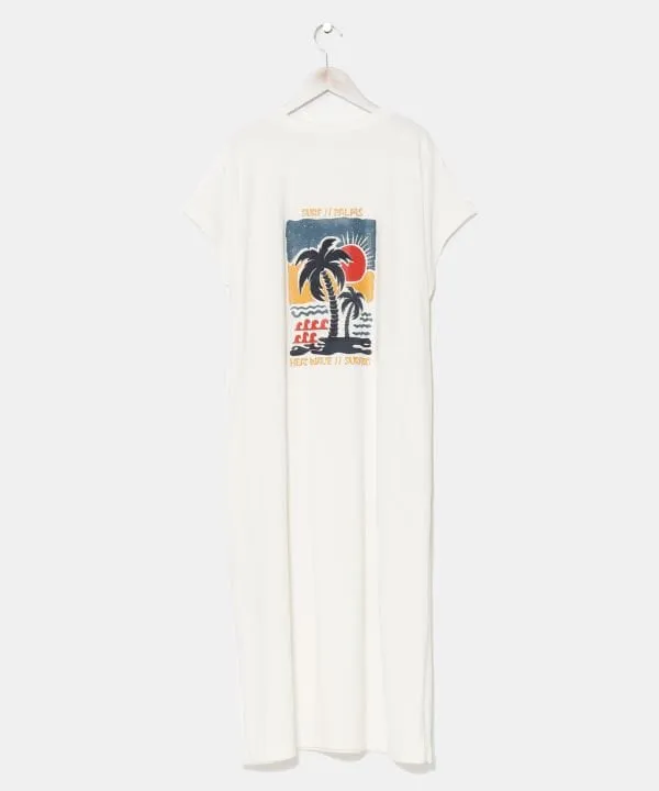 SURF??Palms Retro Like Graphic T-Shirt Dress