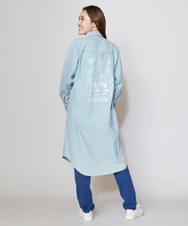 SURF??Palms Vintage Washed Denim Shirt Dress