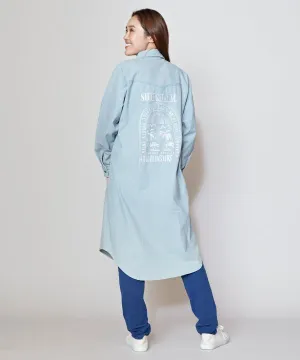 SURF??Palms Vintage Washed Denim Shirt Dress