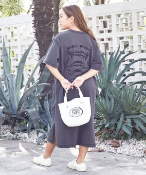 SURF??Palms Washed Cotton Tee Dress