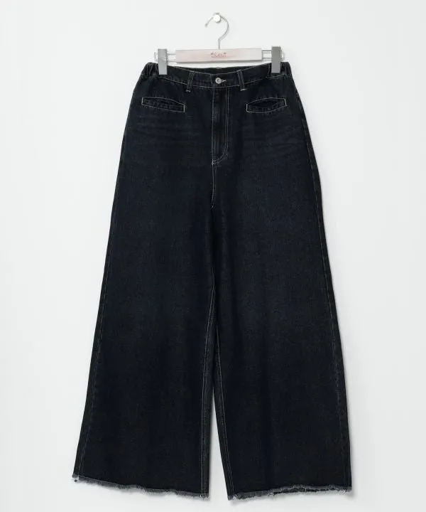 SURF??Palms Washed Denim Flare Pants
