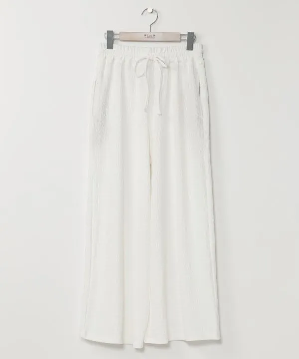 Textured Fabric Flare Pants