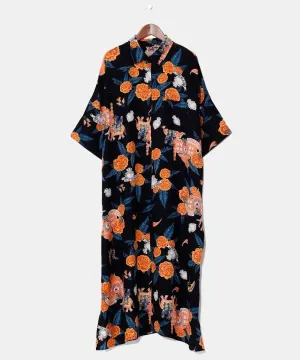 Travelling Calavera Rayon Shirt Dress