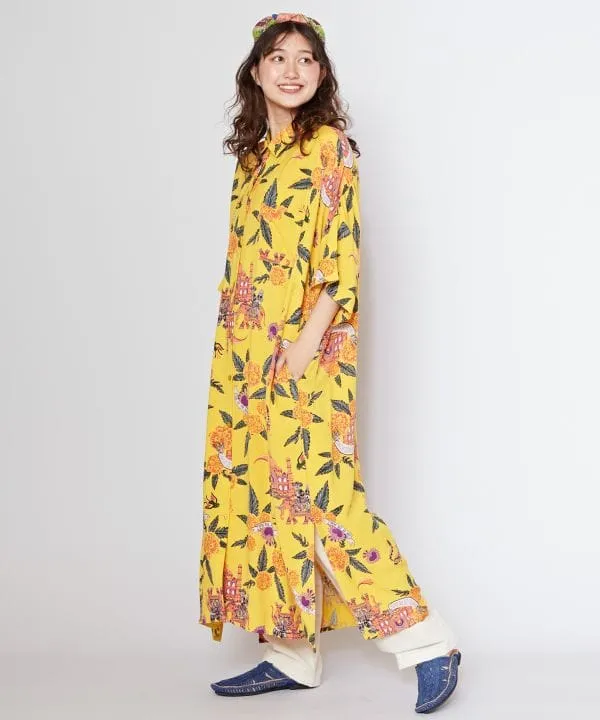 Travelling Calavera Rayon Shirt Dress