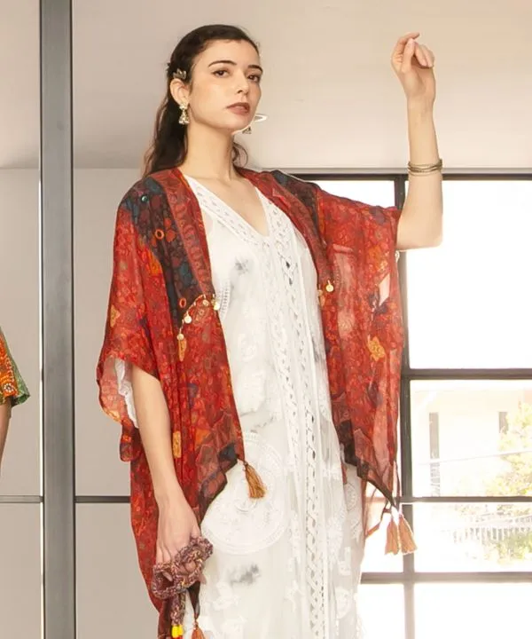 UV Protection Bohemian Kimono Cardigan