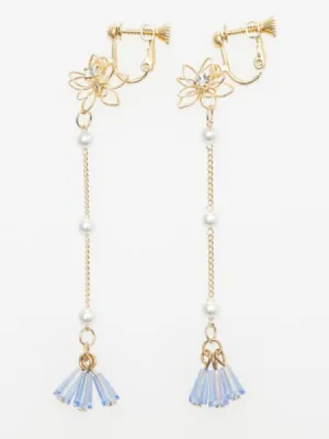 Wire Flower Tassel Earrings
