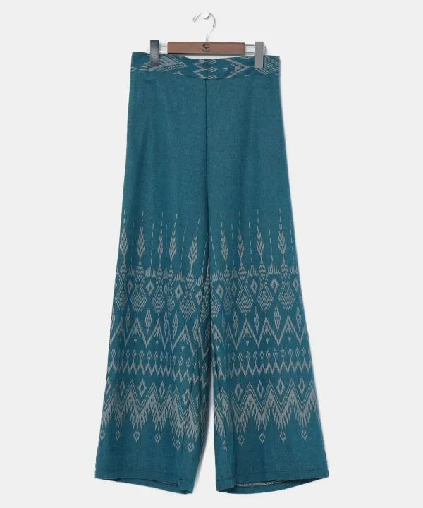 Woven Pattern Print Wide Pants