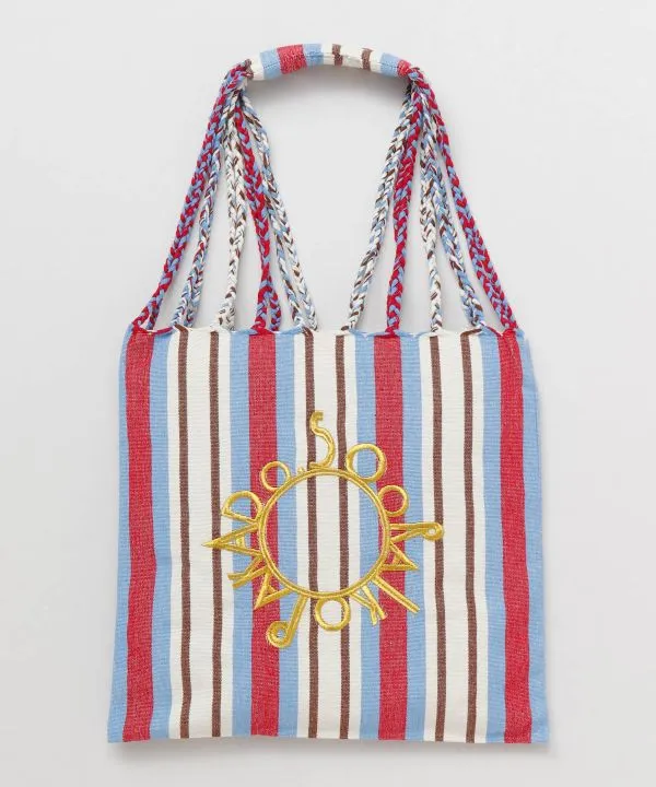 Woven Striped Handbag