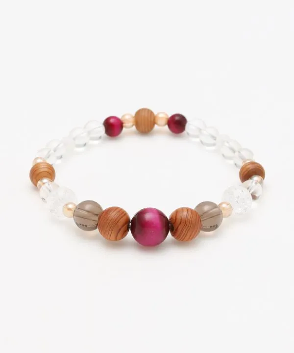 YAKUSUGI, Crystal, Rose Tiger Eye Bracelet