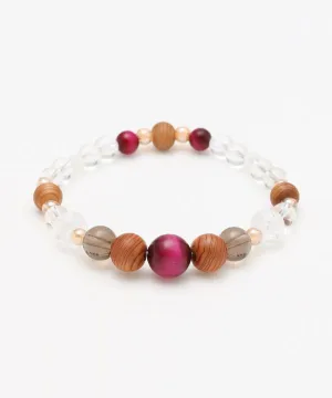 YAKUSUGI, Crystal, Rose Tiger Eye Bracelet